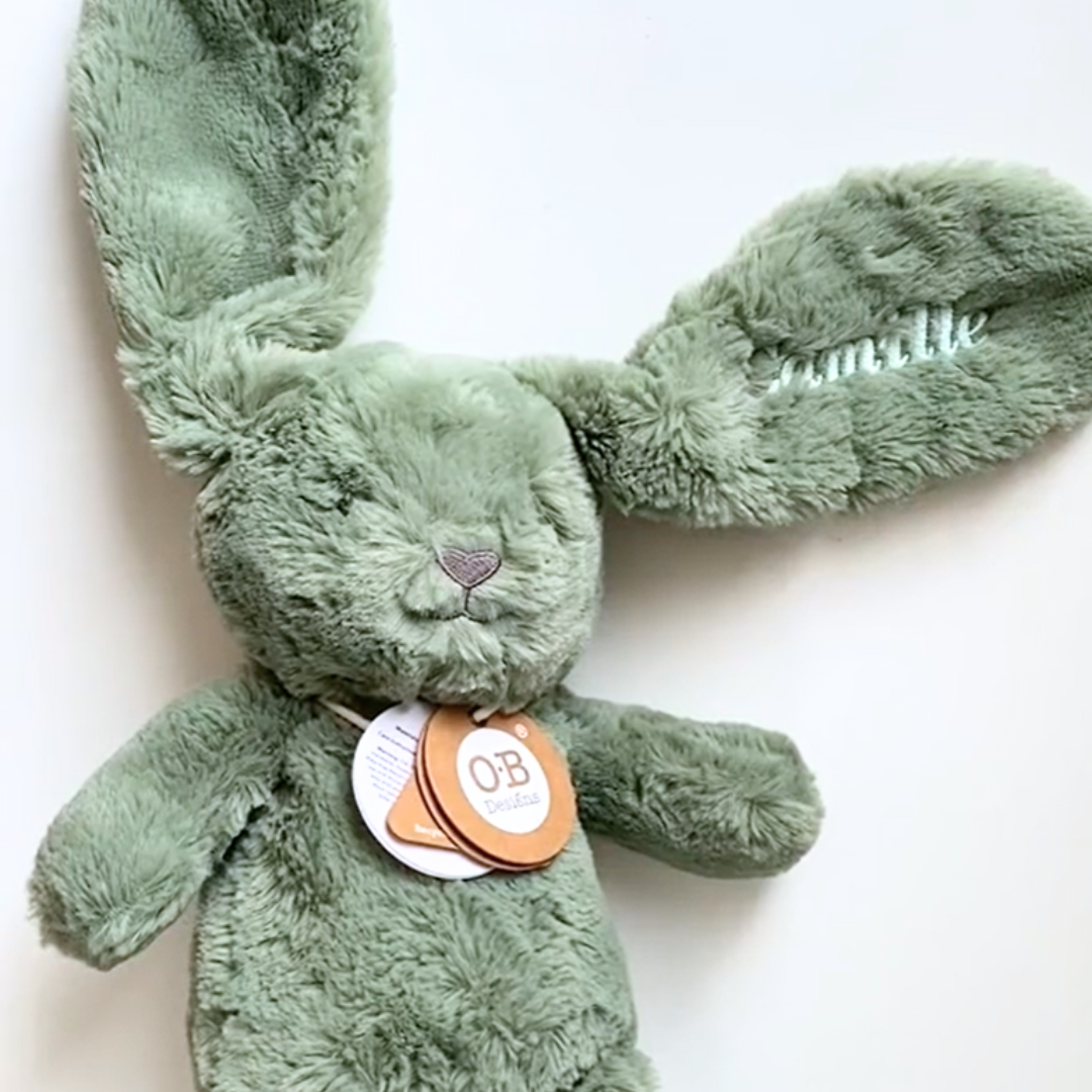 Doudou peluche lapin 30 cm –Sauge OB DESIGN