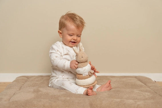 Lapin à empiler doudou et bois FSC - Baby Bunny