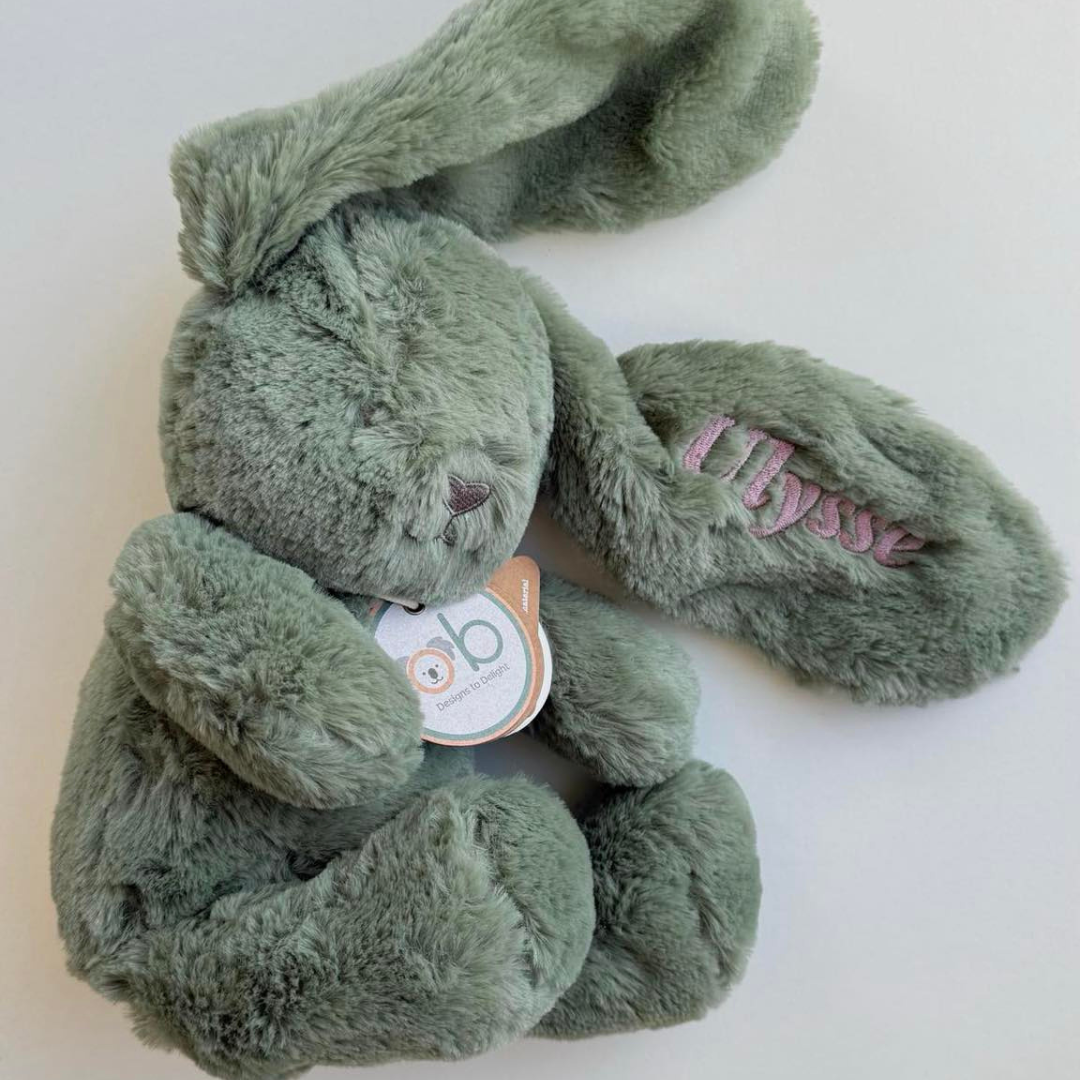 Peluche lapin vert céladon