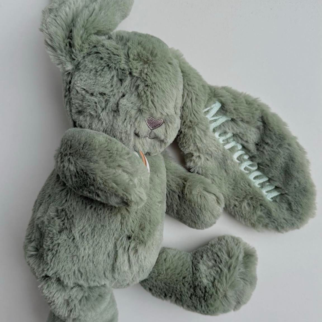 Peluche lapin vert céladon