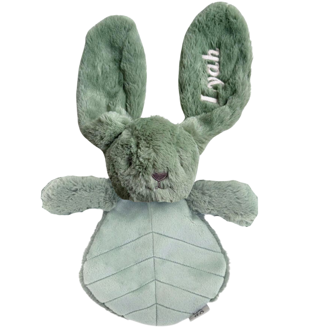 Doudou plat lapin 30 cm –Sauge OB DESIGN