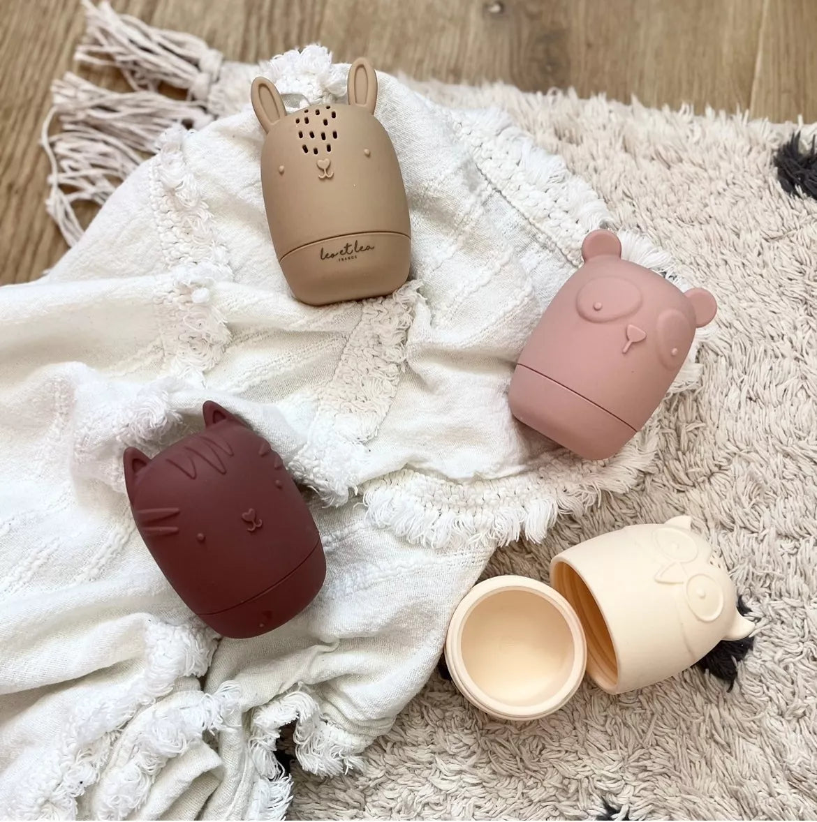 Jouet de bain 4 animaux Couleur : Nude rose LEO & LEA