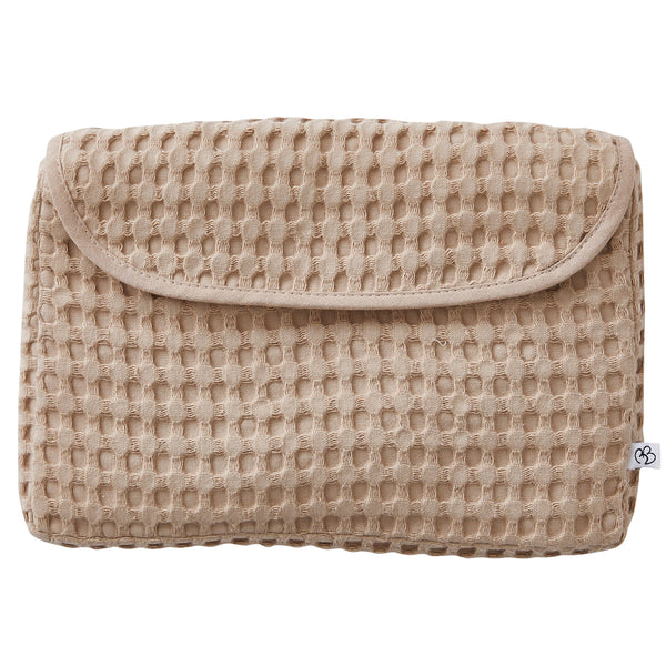 Pochette imperméable en coton gaufré latte