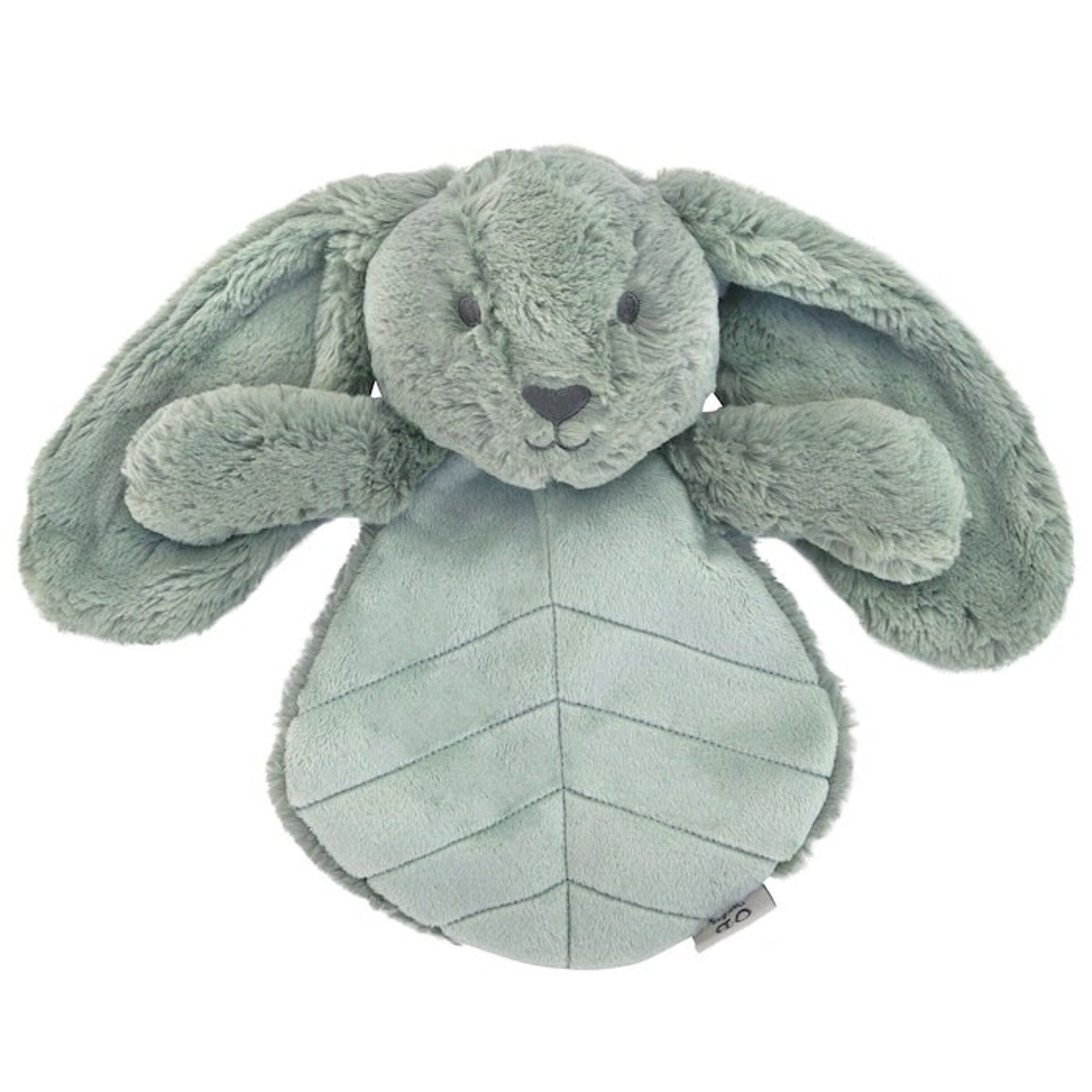 Doudou plat lapin 30 cm –Sauge - Petit coeur salé