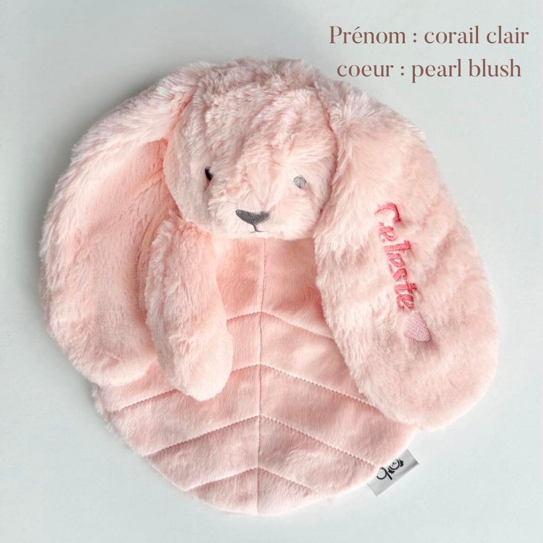 Doudou plat lapin 30 cm – Rose OB DESIGN