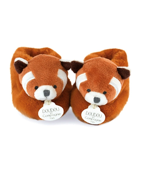 Chaussons bebe en peluche panda roux - Unicef - 0-6 mois