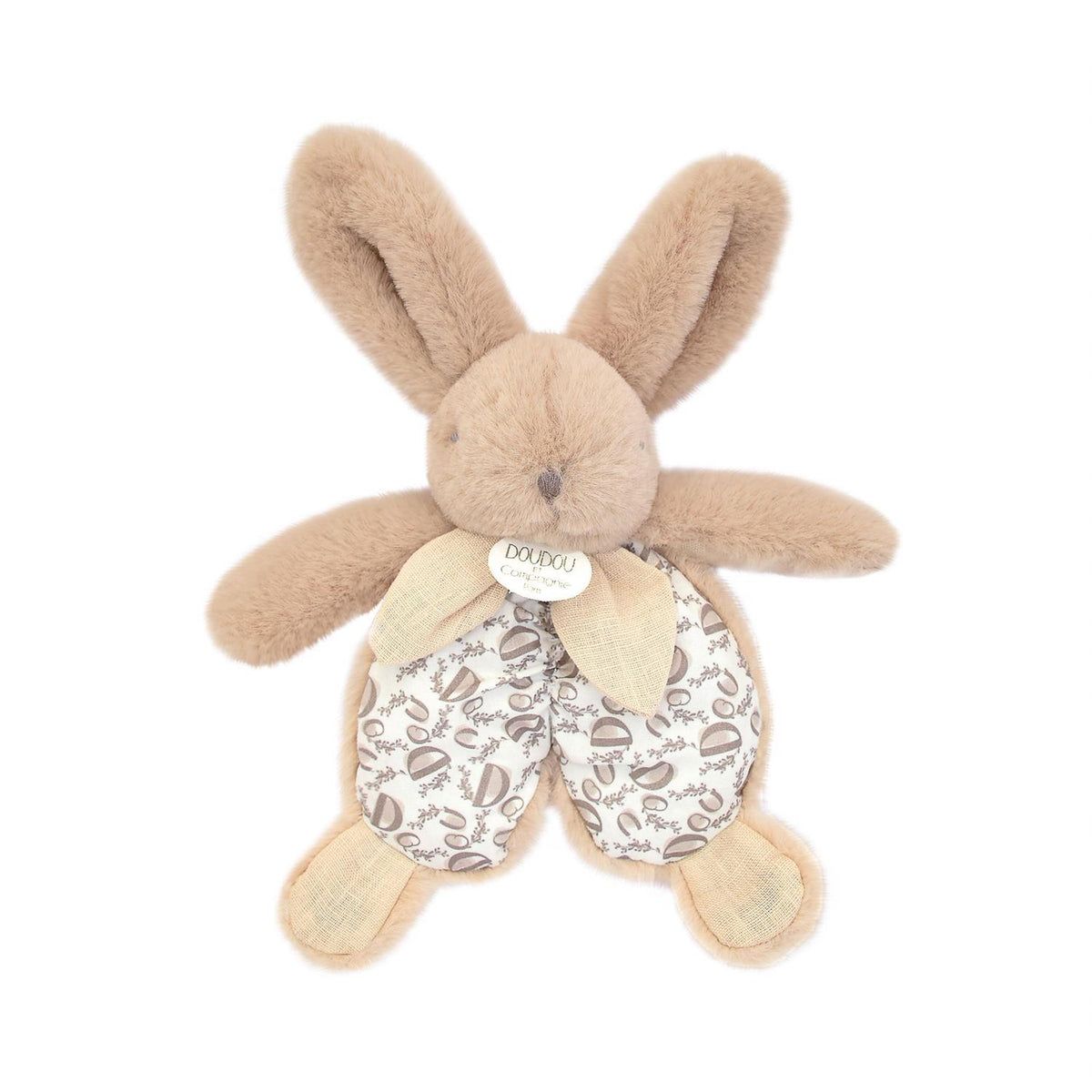 Doudou plat Lapin 18 cm beige sable