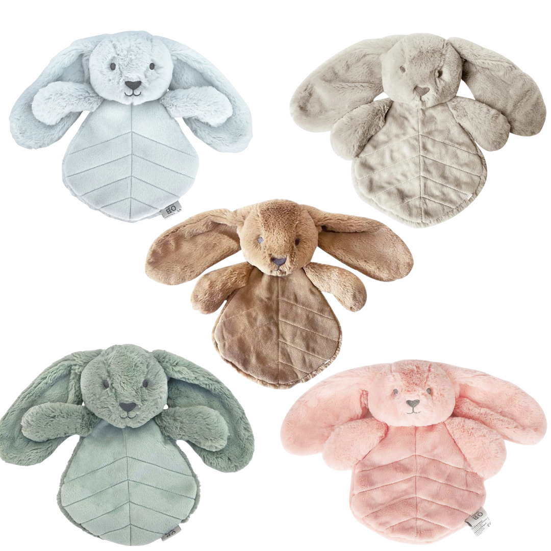 Doudou plat lapin 30 cm – Rose