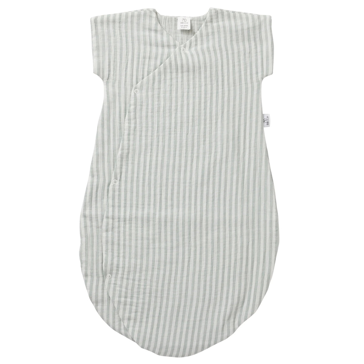 Gigoteuse d’été légère rayé vert de gris – Soft Stripes 0-6 mois