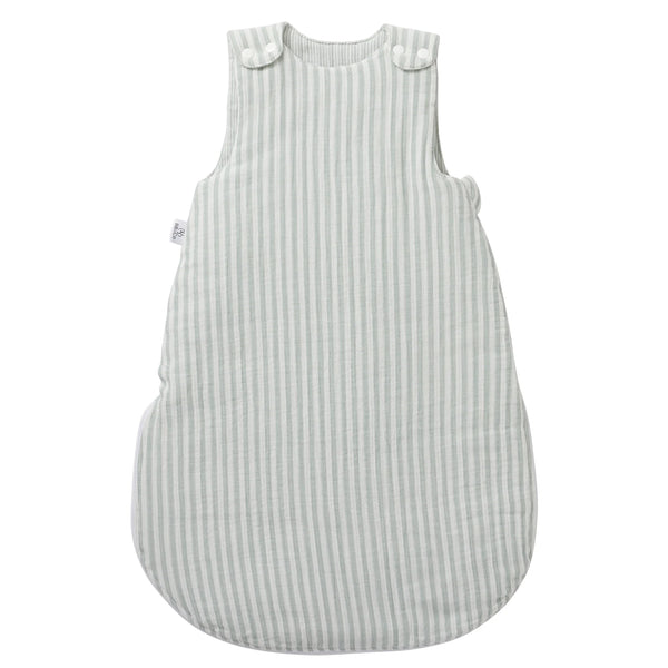 Gigoteuse ouatinée rayé vert de gris – Soft Stripes 6-18 mois