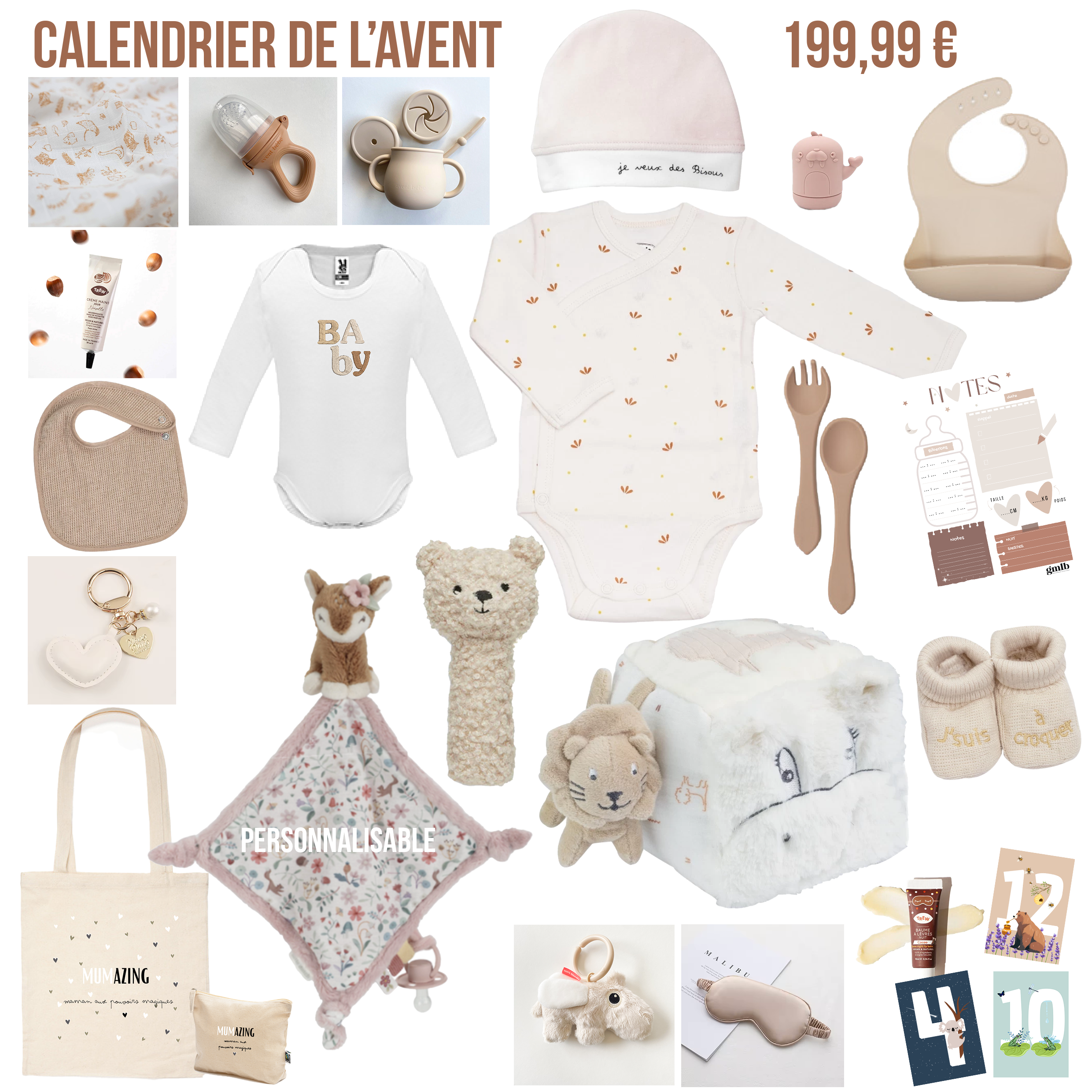 Calendrier de l'avent future maman Petit coeur salé | Cadeau de grossesse original