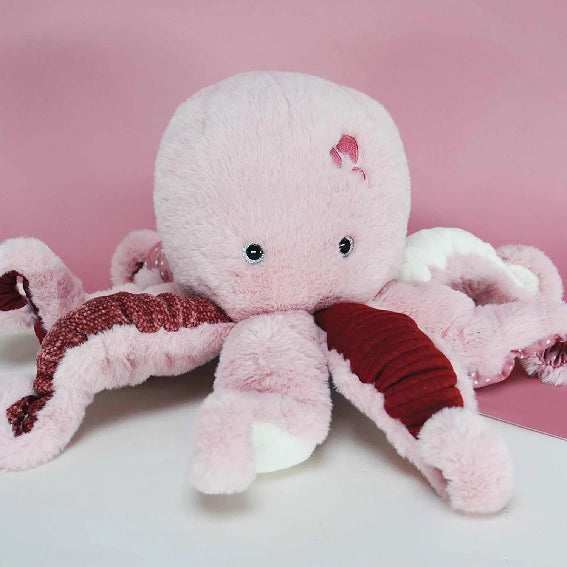 Peluche Pieuvre Rose - 30 cm