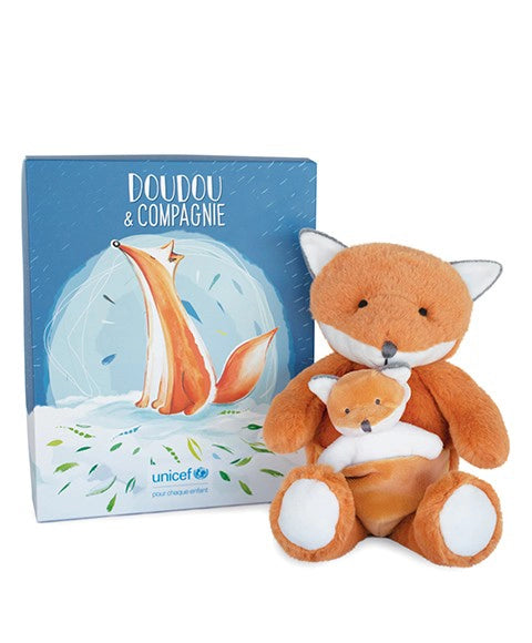 Peluche renard avec Bébé - 25 cm - Unicef DOUDOU ET COMPAGNIE