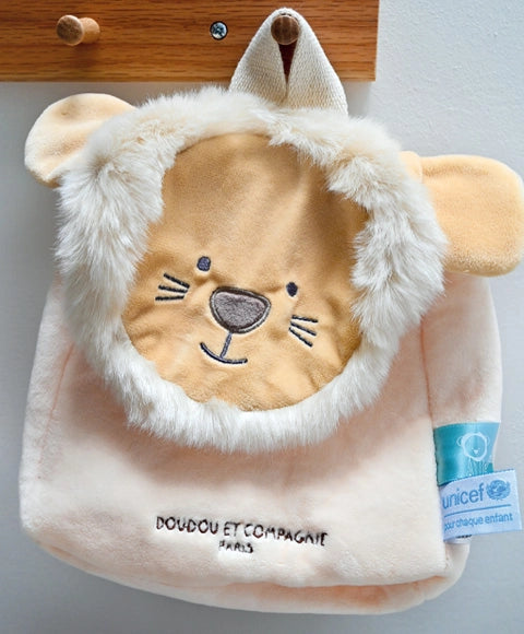 Sac à dos en peluche lion - 20 x 20 x 10 cm - Unicef