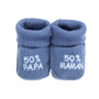 Chaussons bébé 50% papa/50% maman bleu