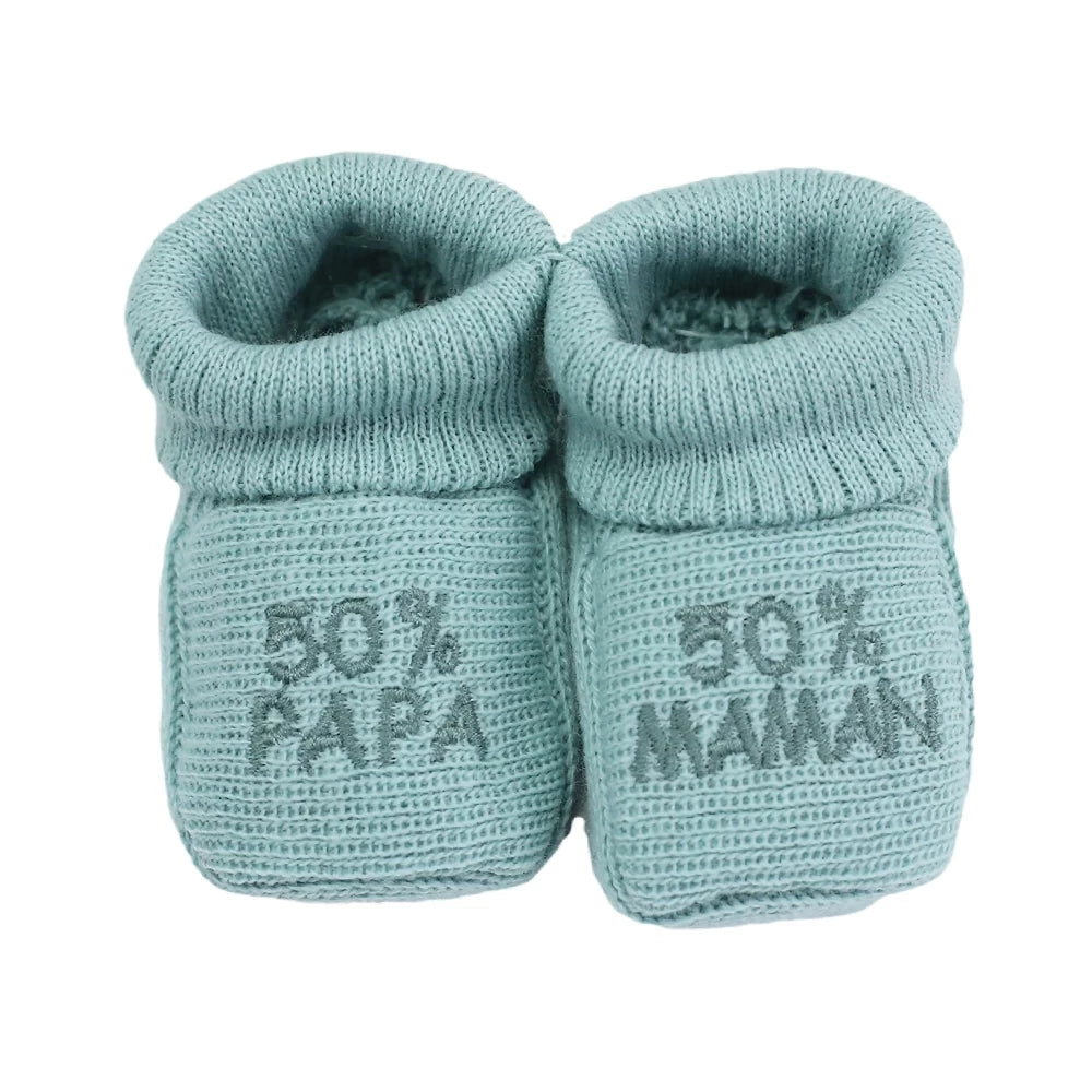 Chaussons bébé 50% papa/50% maman