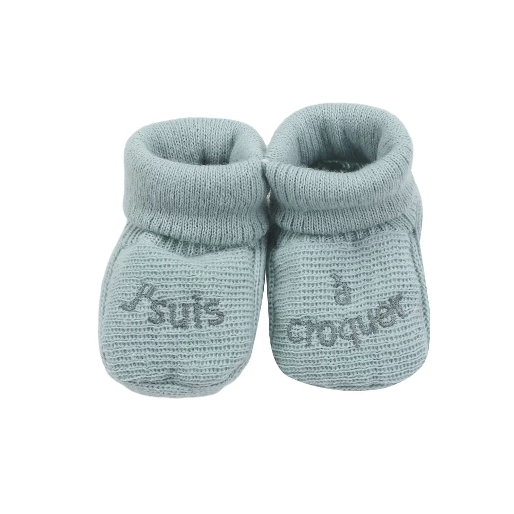 Chaussons bébé - J'suis à croquer vert