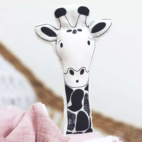 Doudou lange girafe rose PETIT BLOOM