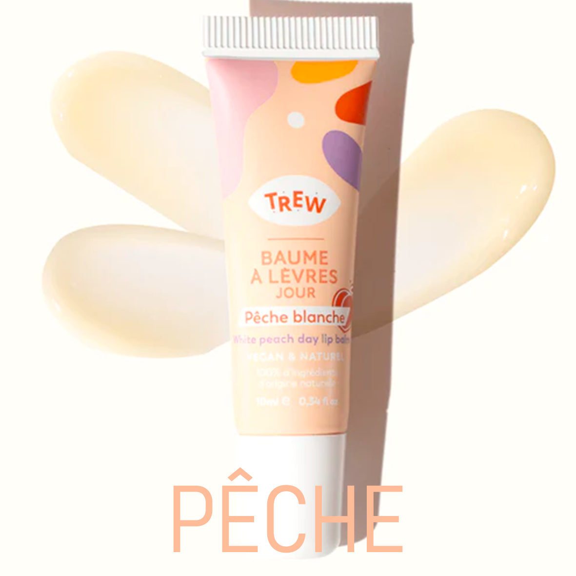 Baume à lèvres naturel Pêche Blanche Douceur TREW COSMETIC