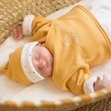 Ensemble naissance mixte 4pcs - Moutarde Mini Nous - Petit coeur salé