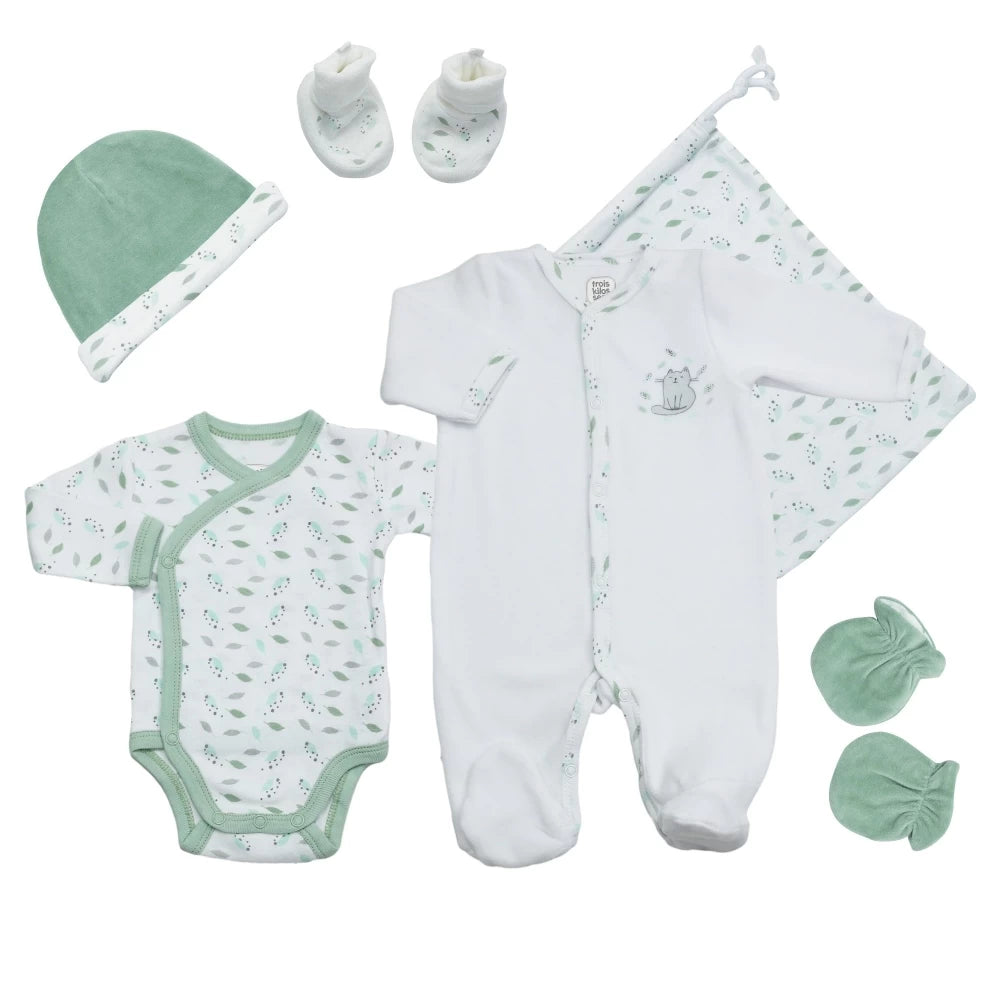 Trousseau de naissance - Vert sauge - Taille : 0 mois