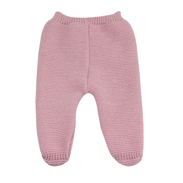 Pantalon naissance en maille rose - Petit coeur salé