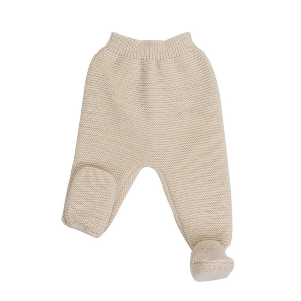 Pantalon naissance en maille beige - Petit coeur salé