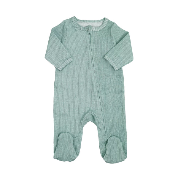 pyjama coton zippé - Sauge - Petit coeur salé